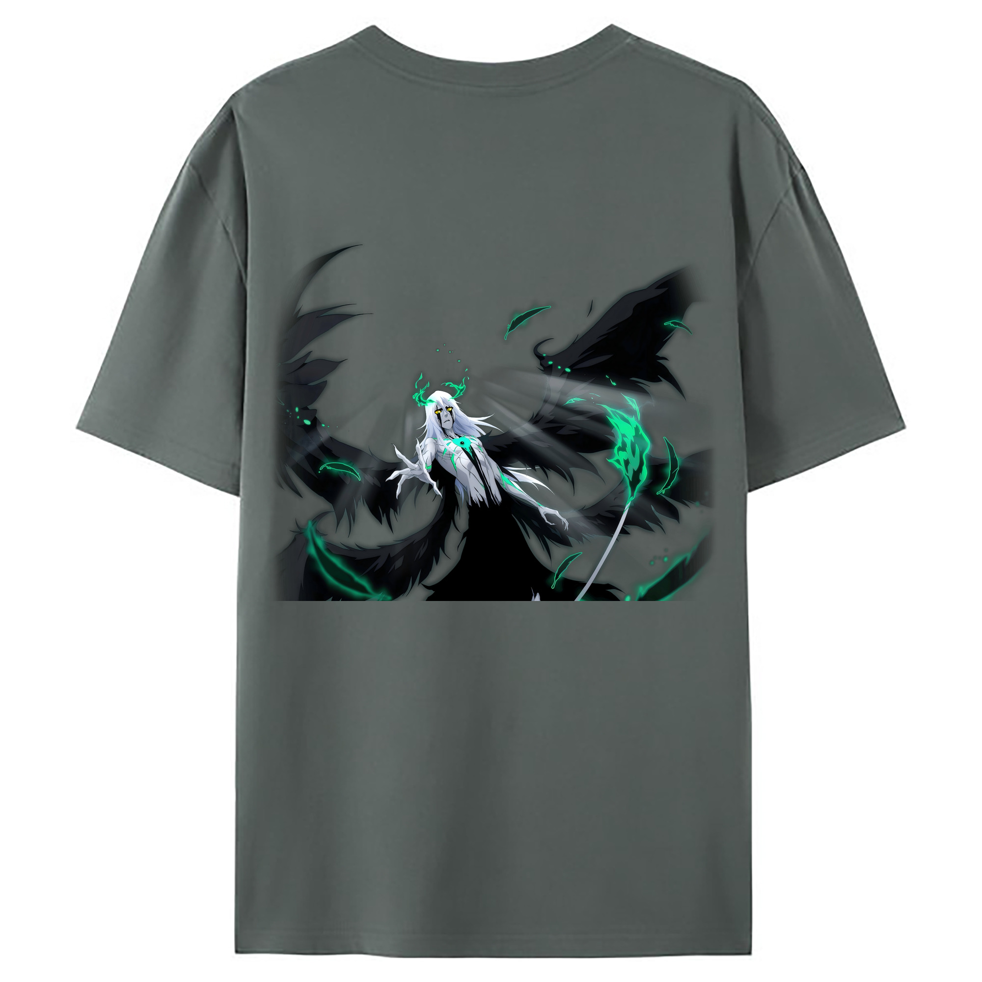 （画像用） ブリーチ ウルキオラ·シファー BLEACH Ulquiorra cifer 綿100％ メンズ半袖Tシャツ（バックプリント） 通気性